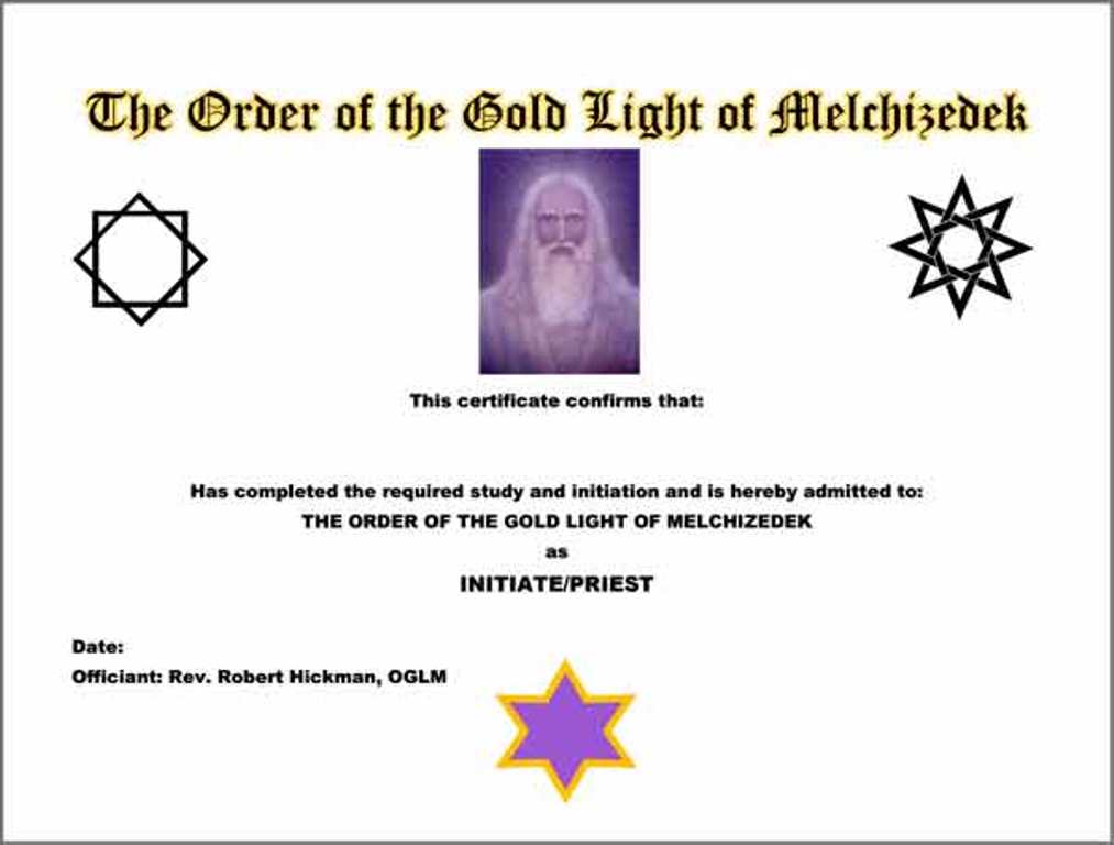 Melchizedek Official Certificate